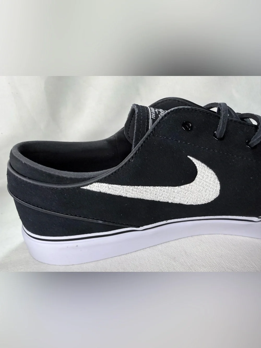 Nike SB Zoom Janoski OG+ Black and White Suede Skate Sneakers with foam and cork